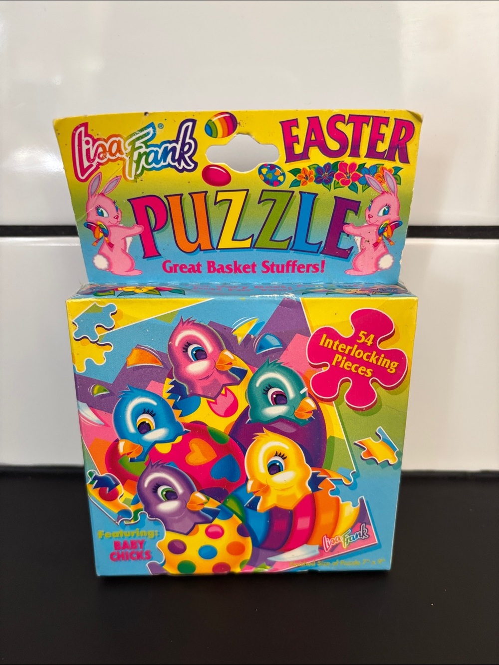 Vintage 90s Lisa Frank Easter Baby Chicks Jigsaw Puzzle 54pc Complete Rare Seale
